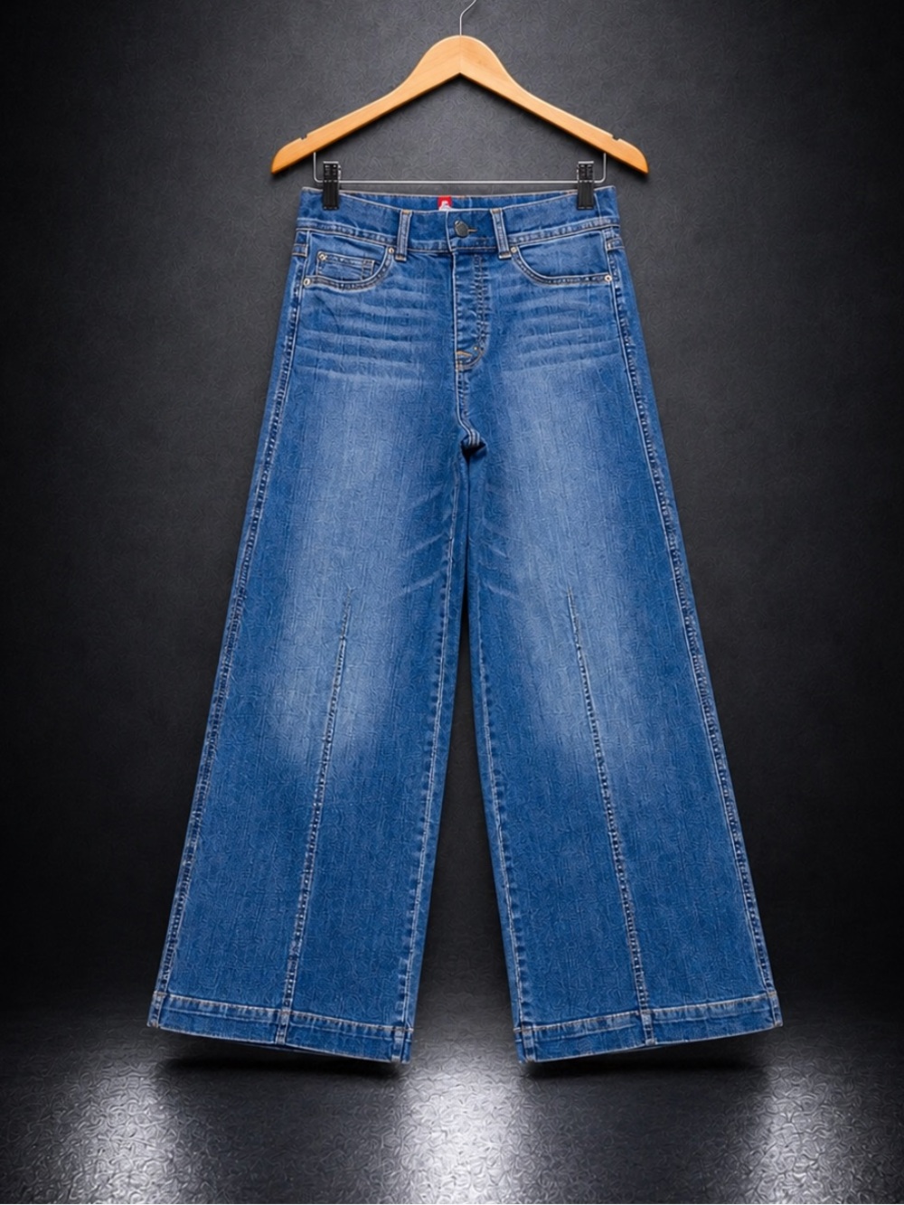 SPANX Vintage Indigo Wide Leg Stretch Denim Jeans Women’s M 31x31 EUC - Picture 2 of 14